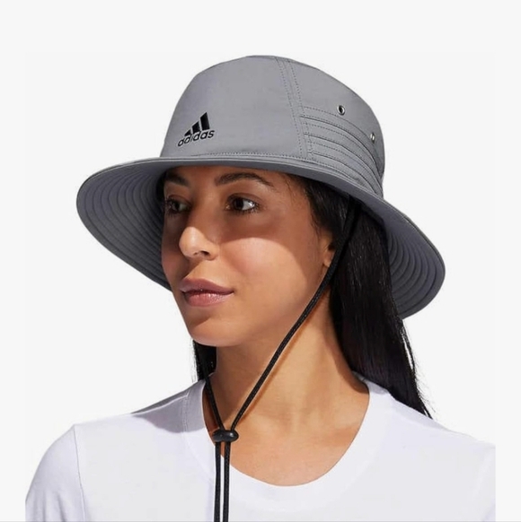 NEW Gray ADIDAS Victory Bucket Hat Unisex One Size Adjustable SUN SPORTS - Picture 2 of 4